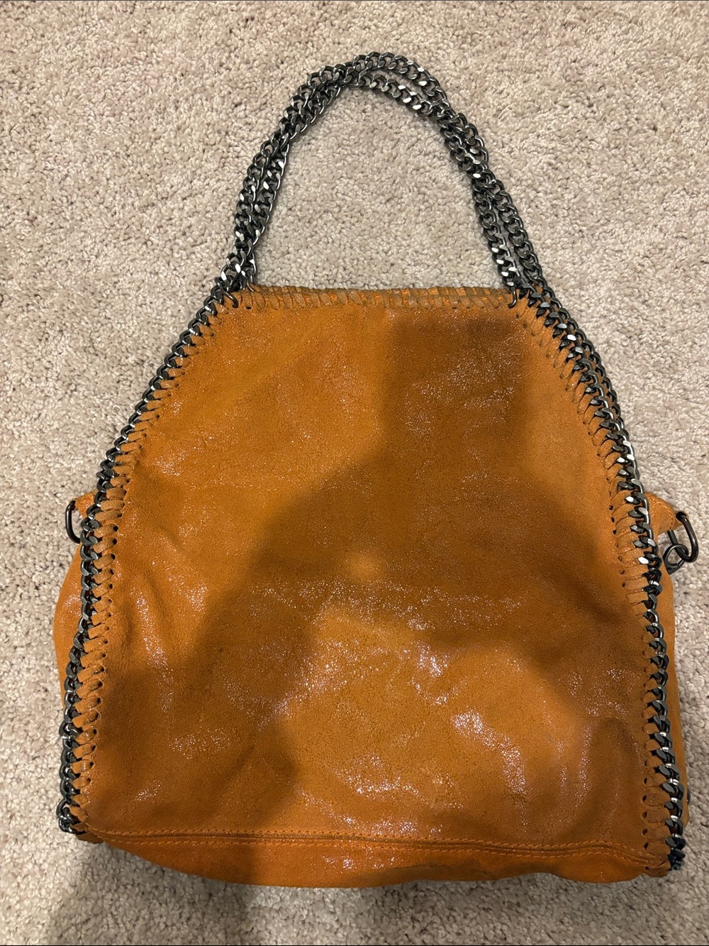 Women's Leather Chain-Trim Tote Bag